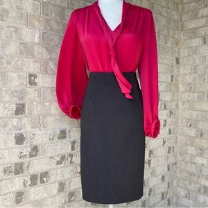 Calvin Klein charcoal grey rayon blend pencil skirt